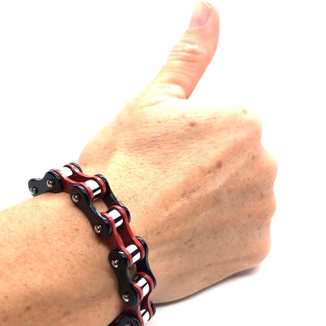 Bracelet chaîne unisexe rouge 3