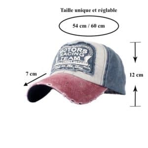 la taille des casquettes motor racing team Roadstrap