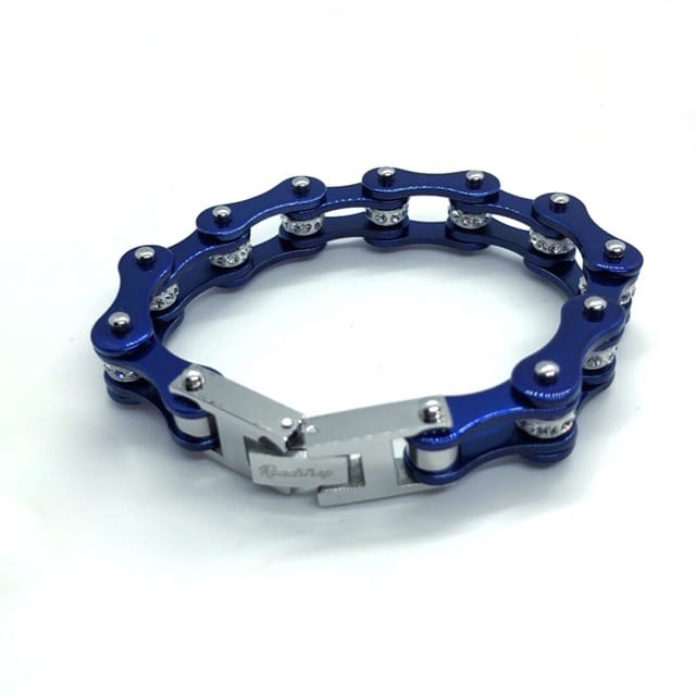 Bracelet chaîne femme bleu marine 2