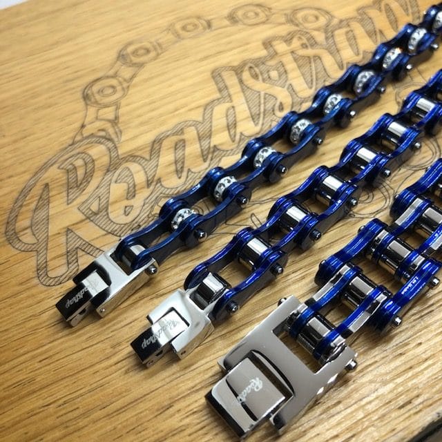 Bracelet chaîne homme bleu marine 2