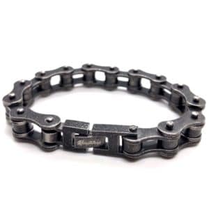 bracelet chaîne moto unisexe acier mat