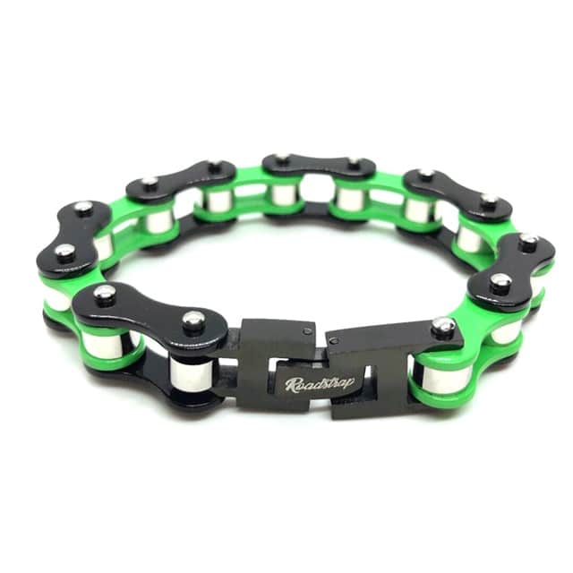 bracelet chaîne moto unisexe vert
