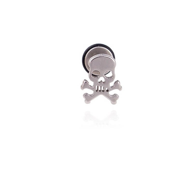 FaithHeart Boucle d'oreille Crane Homme Acier Inoxydable Clous d'Oreilles Gothique Tête de Mort Bijoux Biker Punk Garçon Femme, Acier inoxydable