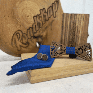 Noeud papillon en bois bleu Roadstrap