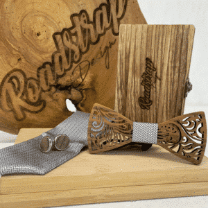 Noeud papillon en bois gris Roadstrap