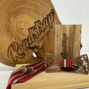 Noeud papillon en bois rouge Roadstrap