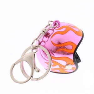 Porte-clé casque moto flamme rose roadstrap