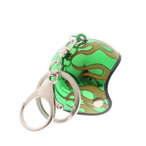 Porte-clé casque moto flamme vert Roadstrap