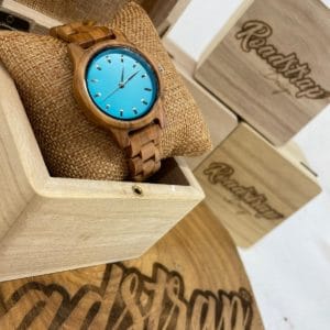 Montre en bois roadstrap bleu