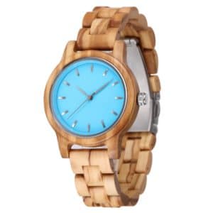 Montre en bois roadstrap bleu turquoise 3