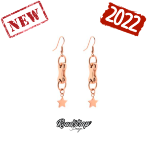 Boucles d'oreilles chaine etoile rose gold Roadstrap