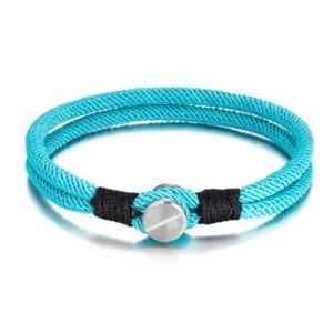 Le Bracelet Cordon Bleu turquoise à vis Roadstrap